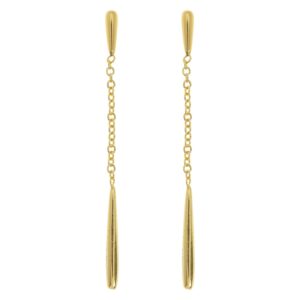 Timi Of Sweden Nim Dangling Drop Chain Stud Earrings Gold 47mm