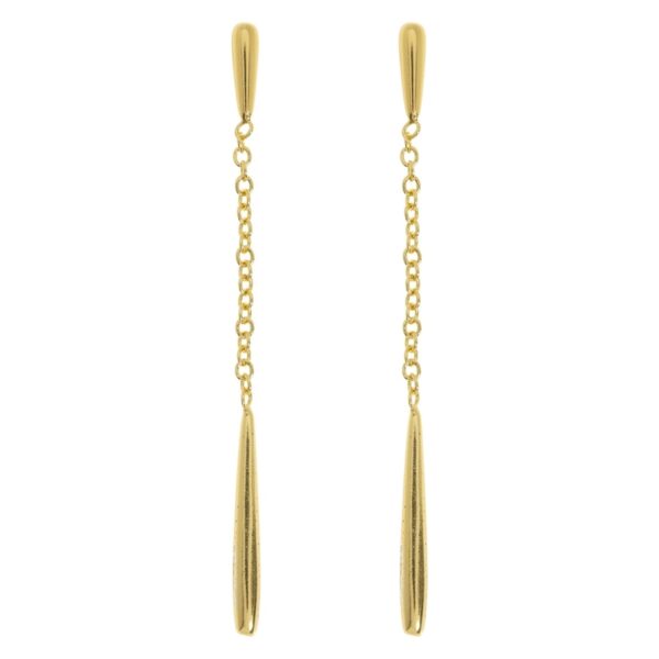 Timi Of Sweden Nim Dangling Drop Chain Stud Earrings Gold 47mm