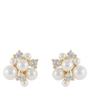 Snö Of Sweden Mayfair Irregular Pearl Earring Gold/White