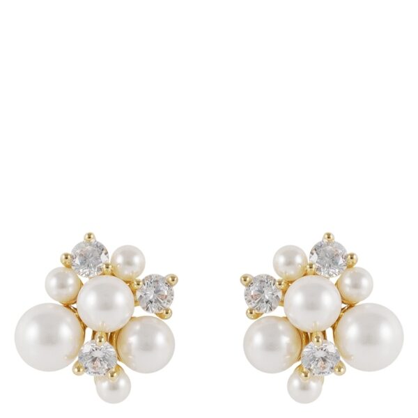 Snö Of Sweden Mayfair Irregular Pearl Earring Gold/White