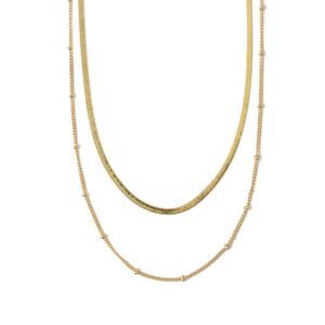 Orelia Jewellery Satellite Flat Snake Layered Chains Necklaces