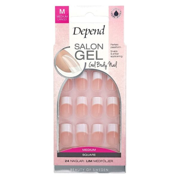 Depend Salon Gel Pink Medium Square 24pcs