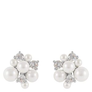 Snö Of Sweden Mayfair Irregular Pearl Earring Silver/White