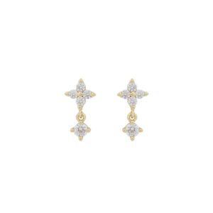 Snö Of Sweden Wish Short Earrings Gold/Clear 13mm