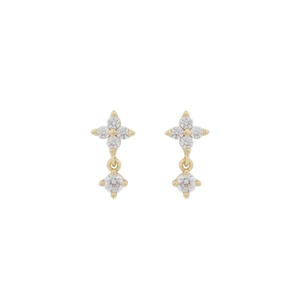 Snö Of Sweden Wish Short Earrings Gold/Clear 13mm