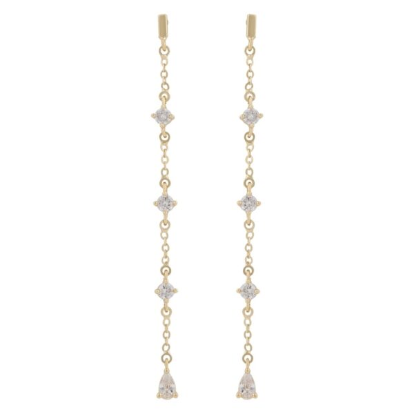 Snö Of Sweden Trinnie Chain Earring Gold/Clear