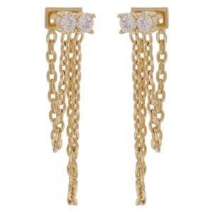 Snö Of Sweden Trinnie Small Wide Chain Earring Gold/Clear