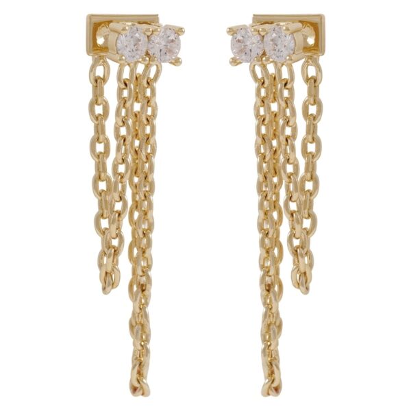 Snö Of Sweden Trinnie Small Wide Chain Earring Gold/Clear